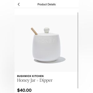 White Honey Jar with Dipper